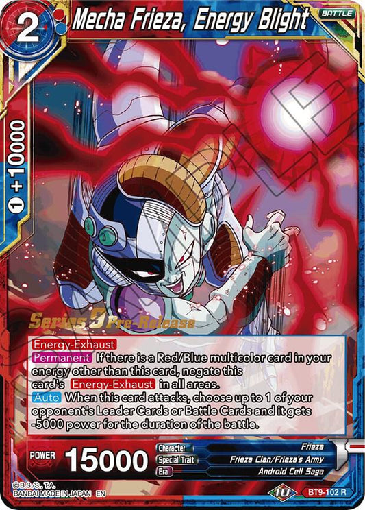 Dragon Ball TCG! Mecha Frieza, Energy Blight - Universal Onslaught Pre-Release Cards (DBS-B09PRE)