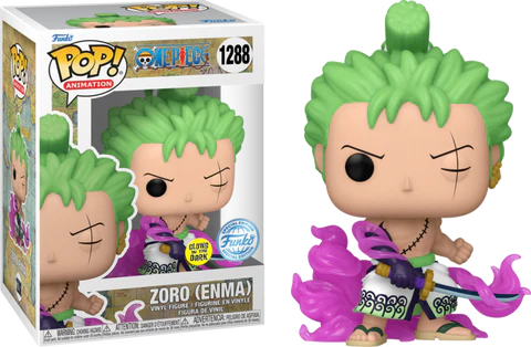 Funko Pop! One Piece Zoro (Enma) 1288 Glows in the Dark Funko Special Edition + Free Protector