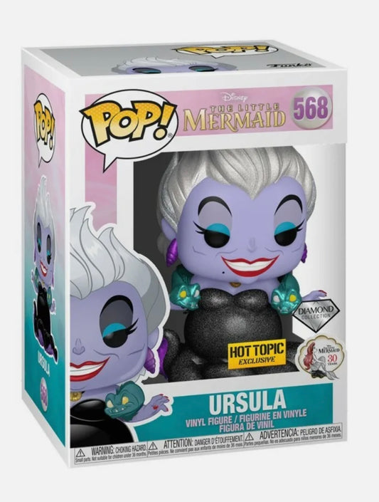 Funko Pop! Disney The Little Mermaid 30 Years - Ursula 568 Diamond Hot Topic Exclusive + Free Protector