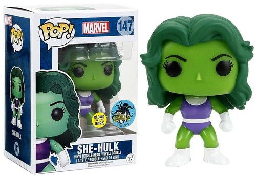 Funko Pop! Marvel She-Hulk 147 Glows in the Dark Comikaze Exclusive (VAULTED) + Free Protector