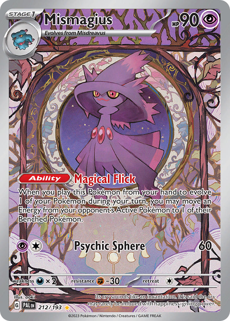 Pokemon TCG! Mismagius 2023 Paldea Evolved #212/193 Illustration Rare