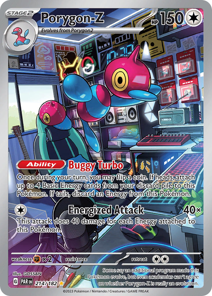 Pokemon TCG! Porygon-Z 2023 Paradox Rift #214/182 Illustration Rare