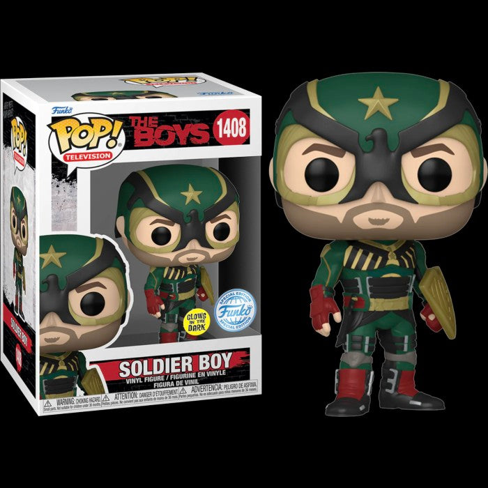 Funko Pop! The Boys - Soldier Boy 1408 Glows in the Dark Funko Special Edition + Free Protector