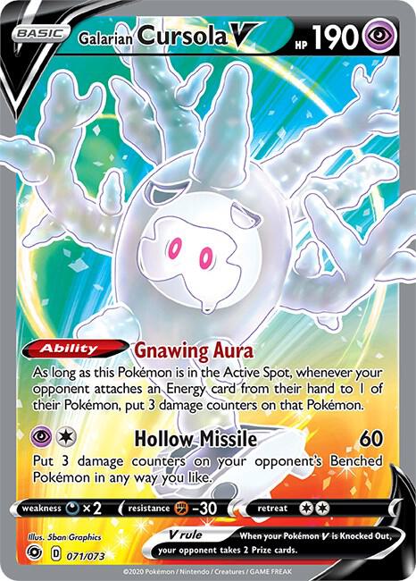Pokemon TCG! Galarian Cursola V (Full Art) - Champion's Path (CHP)