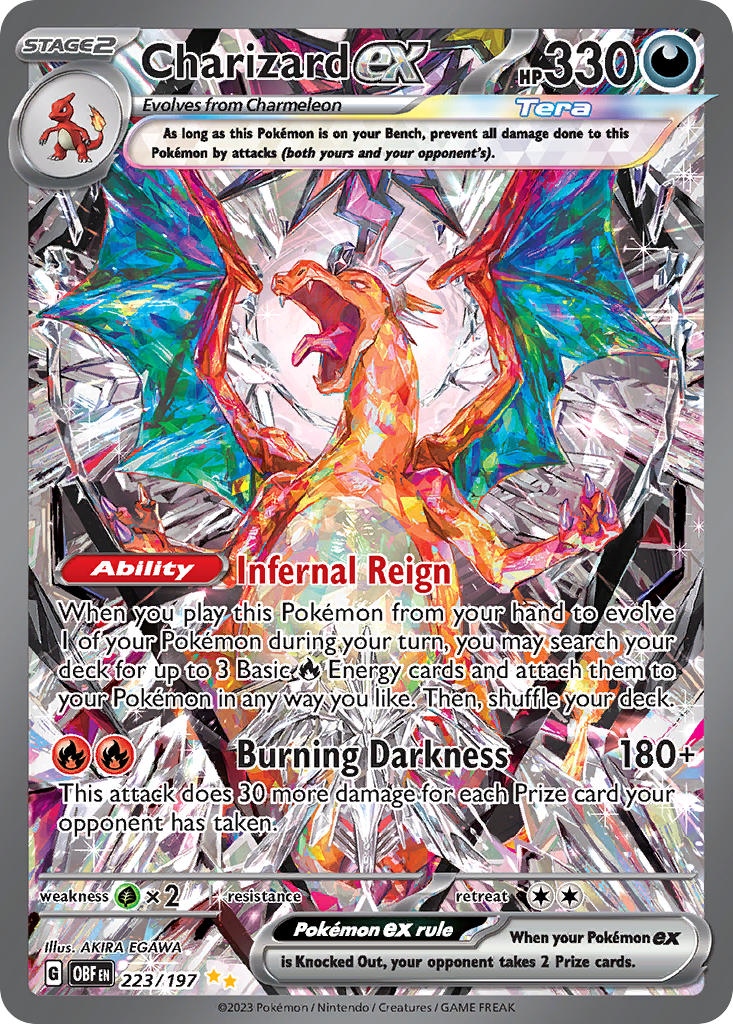 Pokemon TCG! Charizard ex 2023 Obsidian Flames #223/197 Special Illustration Rare