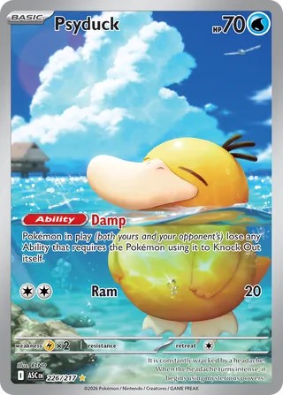 Pokemon TCG! Psyduck 2026 Ascended Heroes #226/217 Illustration Rare Near Mint