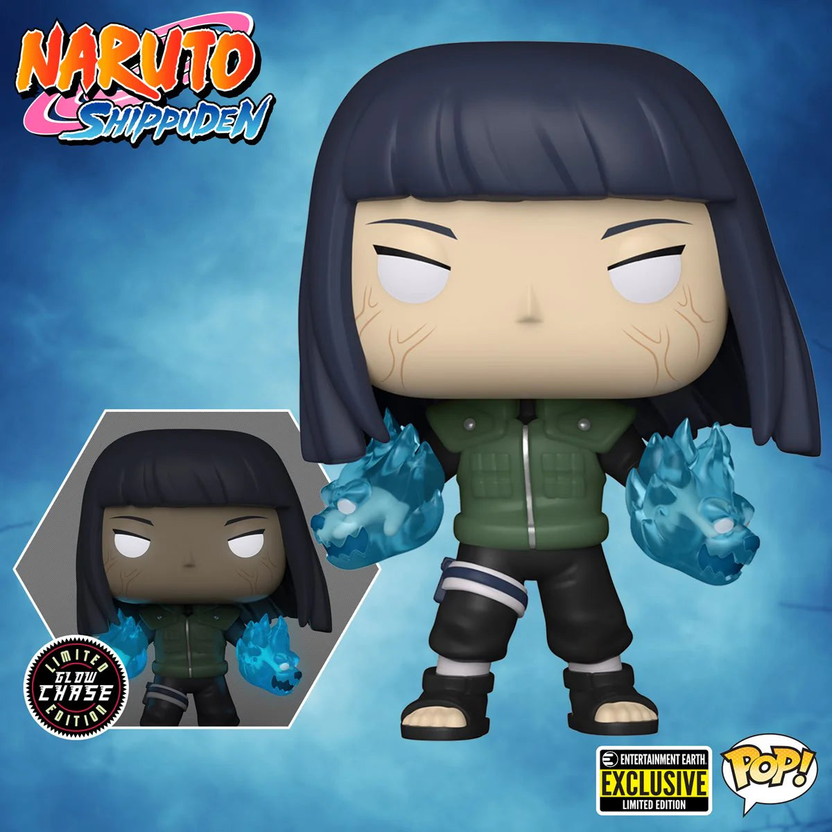 FUNKO POP! Naruto SHIPPUDEN HINATA with Twin LION FISTS Chase #1339 Entertainment Earth Exclusive Guaranteed chase / Common Set
