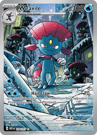Pokemon TCG! Weavile 2026 Ascended Heroes #228/217 Illustration Rare