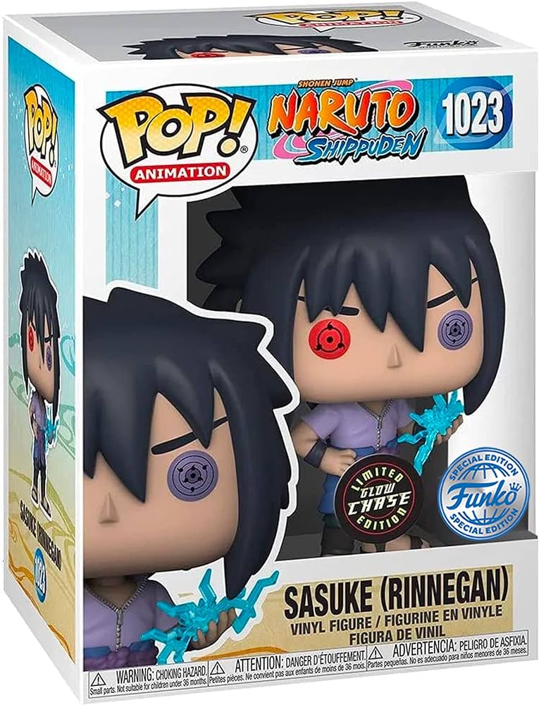 Funko Pop! Naruto Shippuden - Sasuke (Rinnegan) 1023 GLOW CHASE Funko Special Edition Figure + Pop Protector