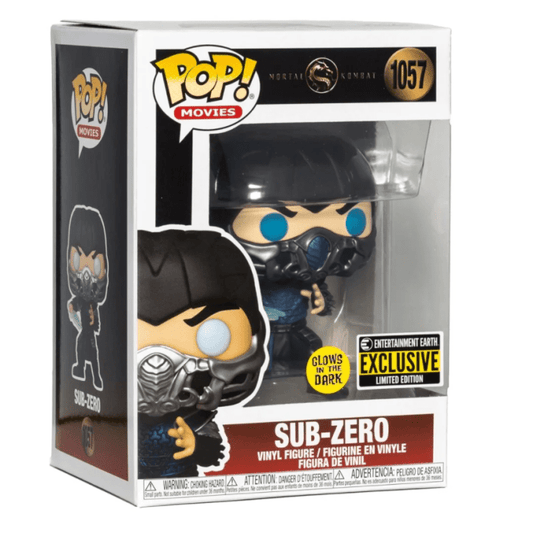 Funko Pop! Mortal Kombat Sub-Zero 1057 Glows in the Dark EE Exclusive + Pop Protector