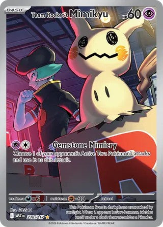 Pokemon TCG! Team Rocket's Mimikyu 2026 Ascended Heroes #238/217 Illustration Rare