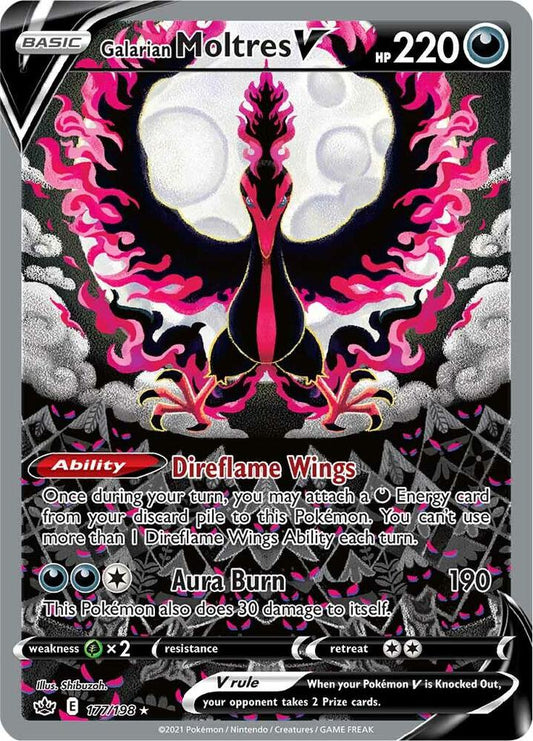 Pokemon TCG! Galarian Moltres V (Alternate Full Art) - SWSH06: Chilling Reign (SWSH06)