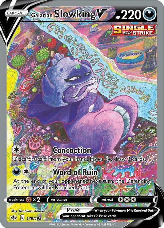 Pokemon TCG! Galarian Slowking V (Alternate Full Art) - SWSH06: Chilling Reign (SWSH06)