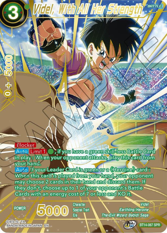 Dragon Ball TCG! Videl, With All Her Strength (SPR) - Cross Spirits (DBS-B14)