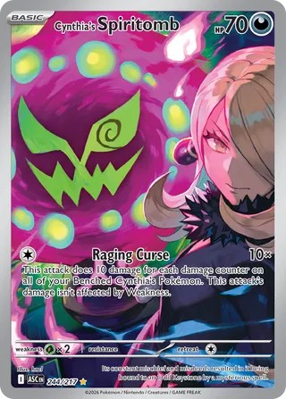 Pokemon TCG! Cynthia's Spiritomb 2026 Ascended Heroes #244/217 Illustration Rare
