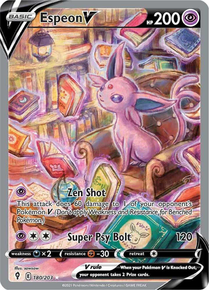 Pokemon TCG! Espeon V (Alternate Full Art) - SWSH07: Evolving Skies (SWSH07)