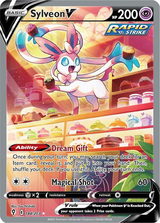 Pokemon TCG! Sylveon V (Alternate Full Art) - SWSH07: Evolving Skies (SWSH07)