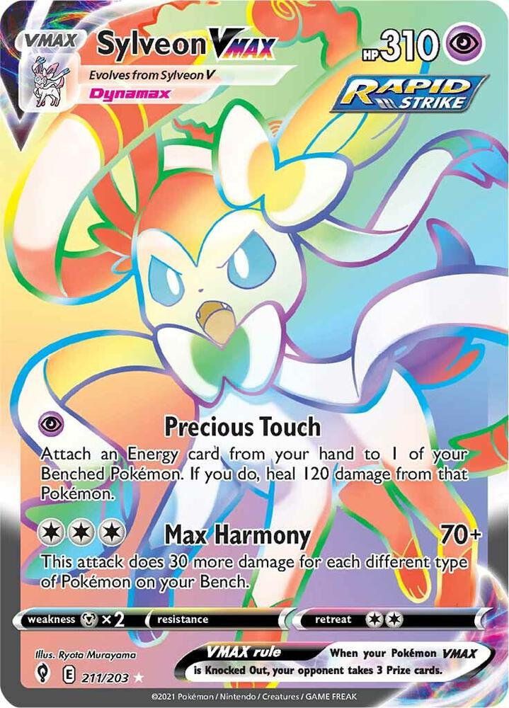 Pokemon TCG! Sylveon VMAX (Secret) - SWSH07: Evolving Skies (SWSH07)
