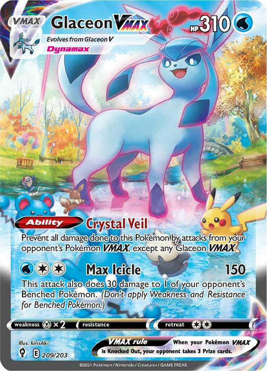 Pokemon TCG! Glaceon VMAX (Alternate Art Secret) - SWSH07: Evolving Skies (SWSH07)