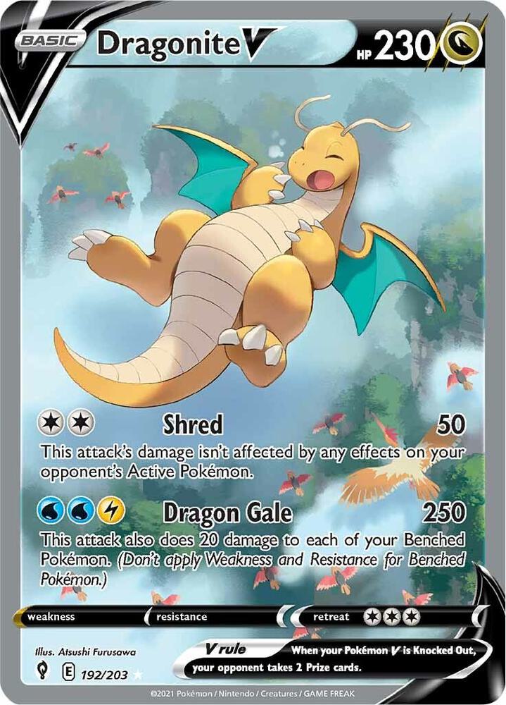 Pokemon TCG! Dragonite V (Alternate Full Art) - SWSH07: Evolving Skies (SWSH07)