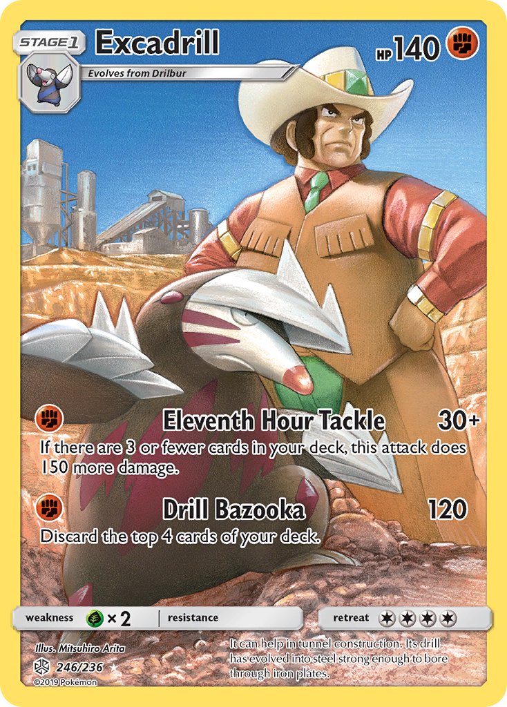 Pokemon TCG! Excadrill 2019 Cosmic Eclipse #246/236 Secret Rare