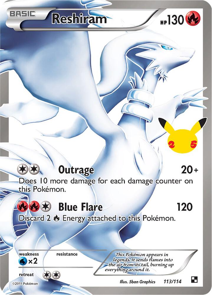 Pokemon TCG! Reshiram - Celebrations: Classic Collection (CCC)