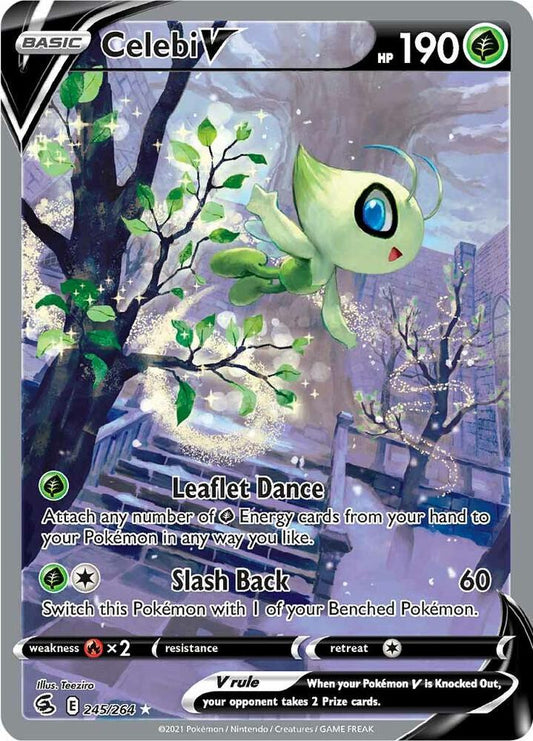 Pokemon TCG! Celebi V (Alternate Full Art) - SWSH08: Fusion Strike (SWSH08)