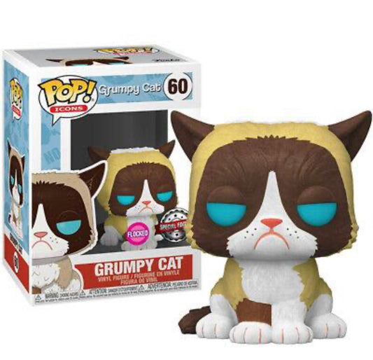 Funko Pop! Grumpy Cat 60 Flocked Special Edition + Free Protector