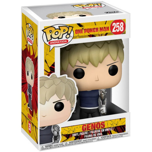 Funko POP! Animation: One Punch Man #258 - Genos + PROTECTOR! ( box damage )