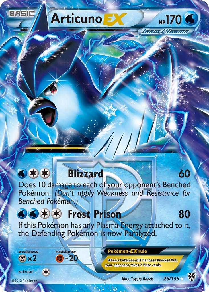 Pokemon TCG! Articuno EX 2013 Plasma Storm #25/135 Ultra Rare