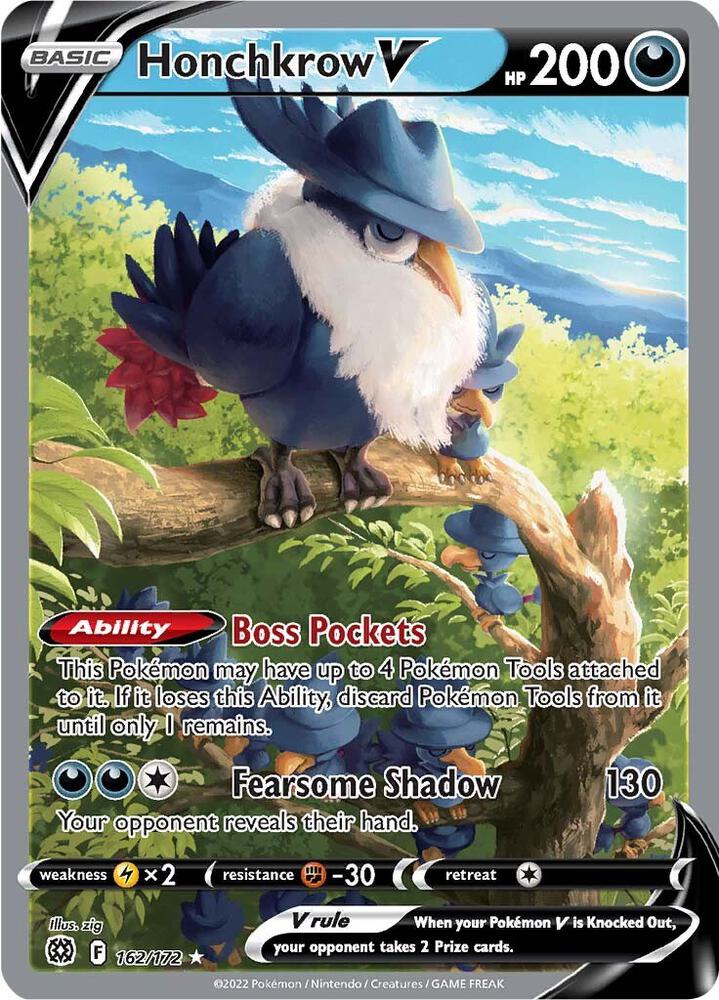 Pokemon TCG! Honchkrow V (Alternate Full Art) - SWSH09: Brilliant Stars (SWSH09)