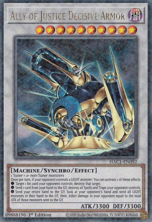 Ally of Justice Decisive Armor (Duel Terminal) - Hidden Arsenal: Chapter 1 (HAC1)