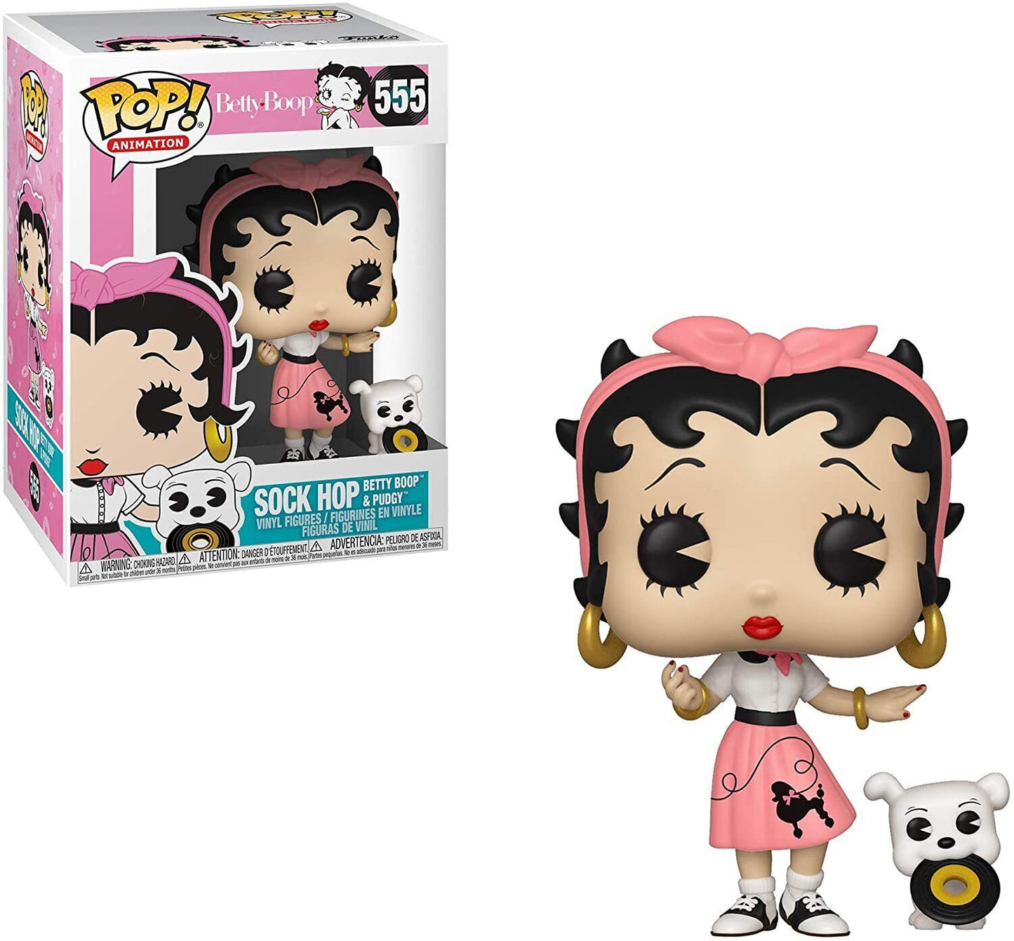 Funko Pop! Betty Boop : Sock Hop Betty Boop & Pudgy 555 (VAULTED) (box ware) + Pop Protector