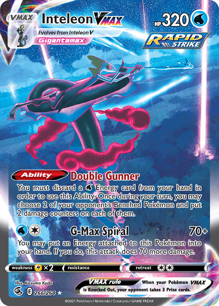 Pokemon TCG! Inteleon VMAX 2021 Fusion Strike #266/264 Special Full Art