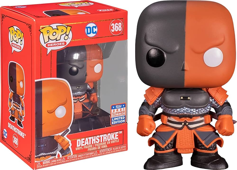 Funko Pop! DC Super Heroes : Deathstroke 368 Funko 2021 Summer Convention Exclusive (VAULTED) + Pop Protector