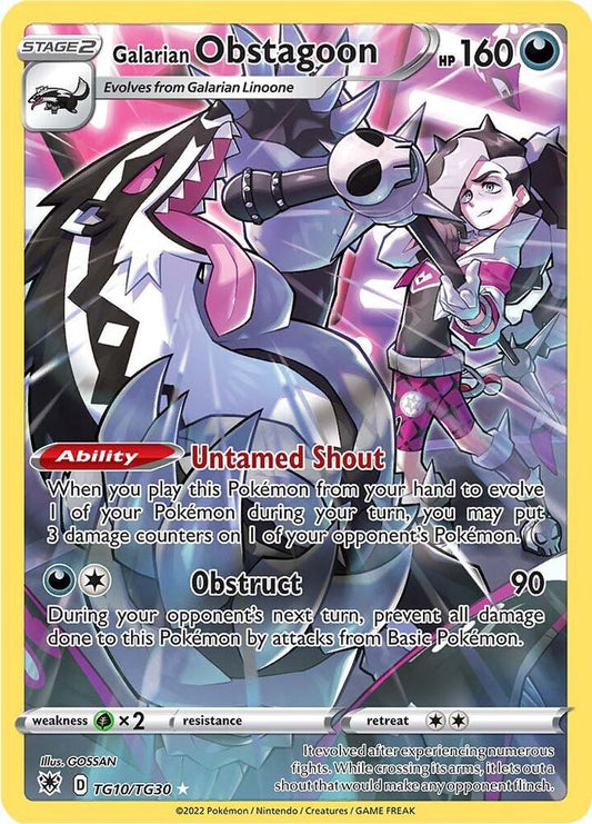Pokemon TCG! Galarian Obstagoon - SWSH10: Astral Radiance Trainer Gallery (SWSH10:TG)