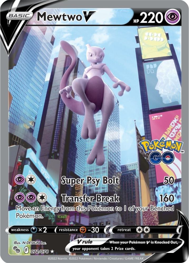 Pokemon TCG! Mewtwo V (Alternate Full Art) - Pokemon GO (PGO)