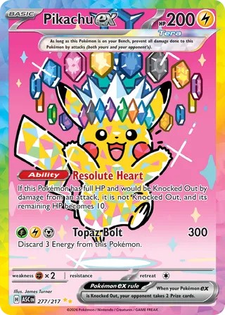 Pokemon TCG! Pikachu ex 2026 Ascended Heroes #277/217 Special Illustration Rare Near Mint