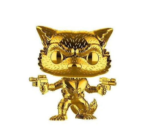 Funko POP! Marvel 10 years #420 - Rocket GOLD CHROME + PROTECTOR!