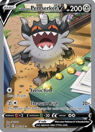 Pokemon TCG! Galarian Perrserker V (Alternate Full Art) - SWSH11: Lost Origin (SWSH11)