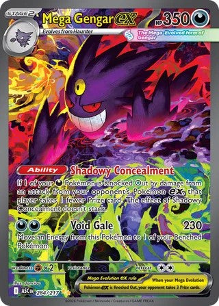 Pokemon TCG! Mega Gengar ex 2026 Ascended Heroes #284/217 Special Illustration Rare