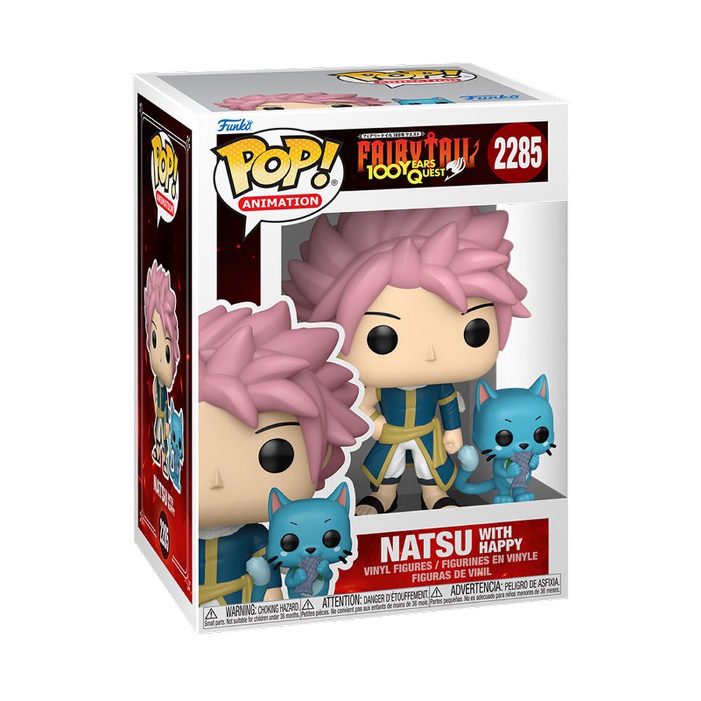 Funko Pop! Fairy Tail 100 Years Quest - Natsu with Happy 2285 Figure + Pop Protector