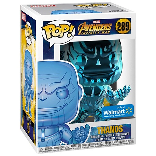 Funko POP! Marvel Avengers Infinity War 289 Thanos Blue Chrome Walmart Exclusive + PROTECTOR!