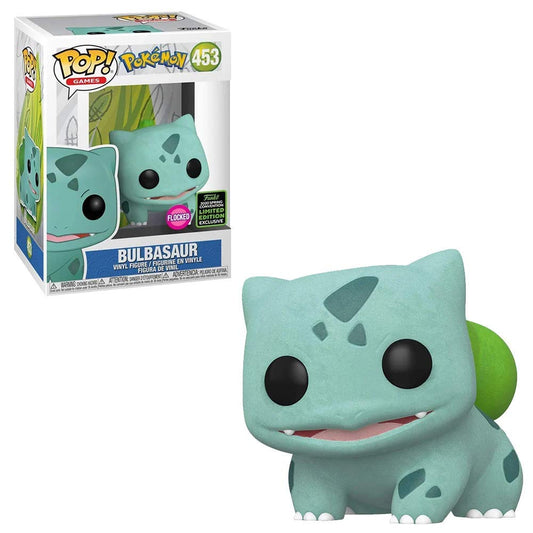 Funko Pop! Pokemon : Bulbasaur 453 Flocked Funko 2020 Spring Convention Exclusive Figure + Pop Protector