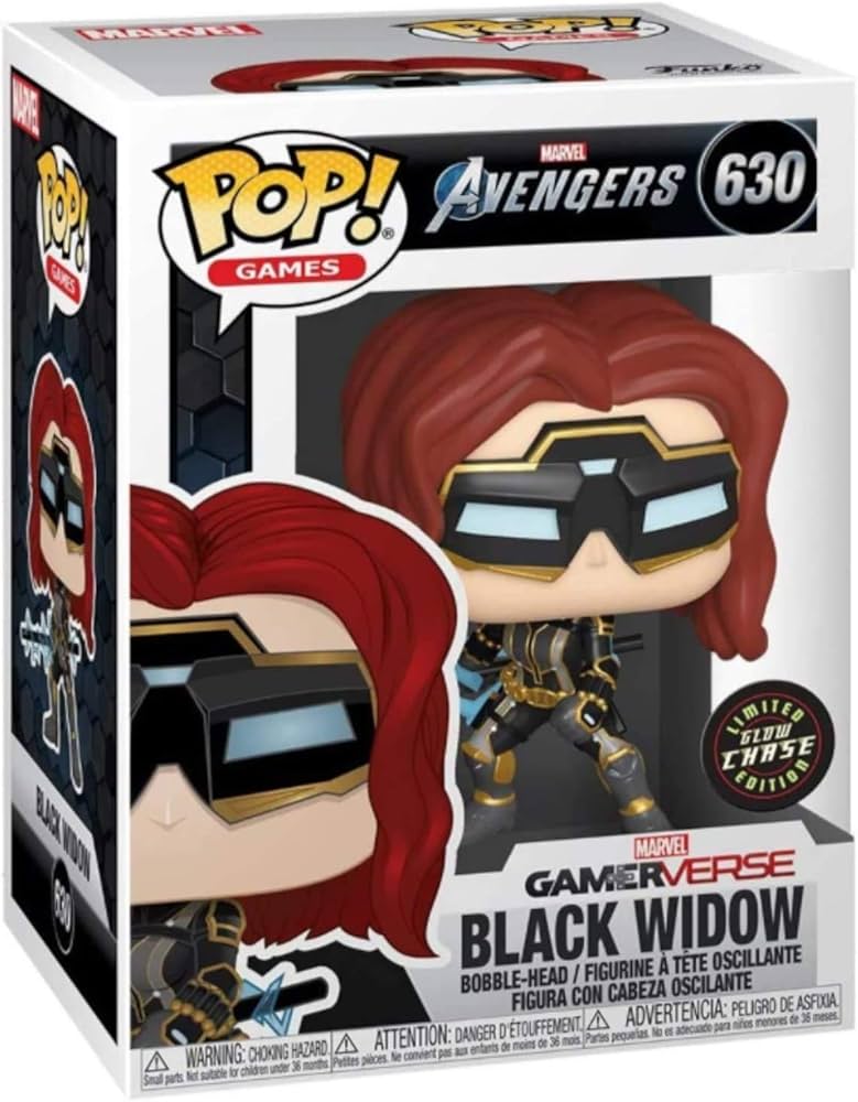 Funko Pop! Marvel Avengers Gamerverse: Black Widow 630 GLOW CHASE + Free Protector