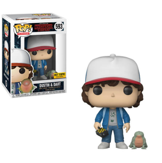 Funko Pop! Netflix Stranger Things Dustin & Dart 593 Hot Topic Exclusive + Free Protector