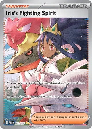 Pokemon TCG! Iris's Fighting Spirit 2026 Ascended Heroes #292/217 Special Illustration Rare Near Mint