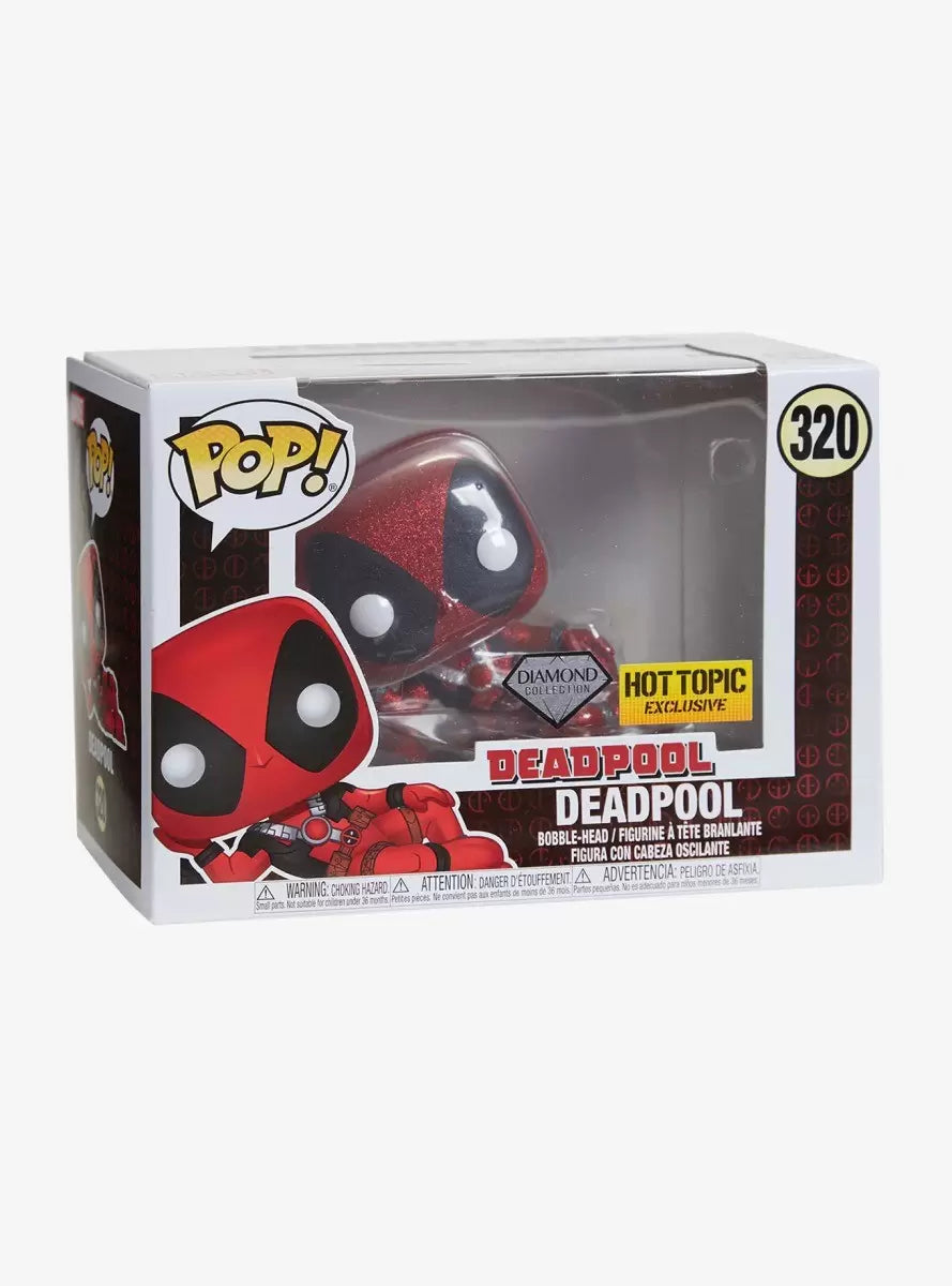 Funko Pop! Marvel Deadpool 320 Hot Topic Diamond Exclusive + Free Protector