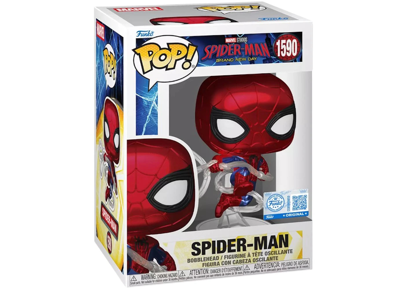 Funko Pop! Marvel Spider-Man Brand New Day : Spider-Man 1590 Funko Special Edition Figure + Pop Protector