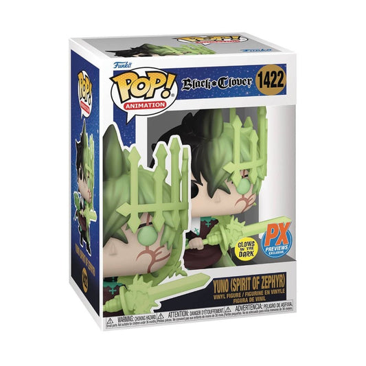 Funko Pop! Black Clover Yunho (Spirit of Zephyr) 1422 Glows in the Dark PX Previews + Free Protector